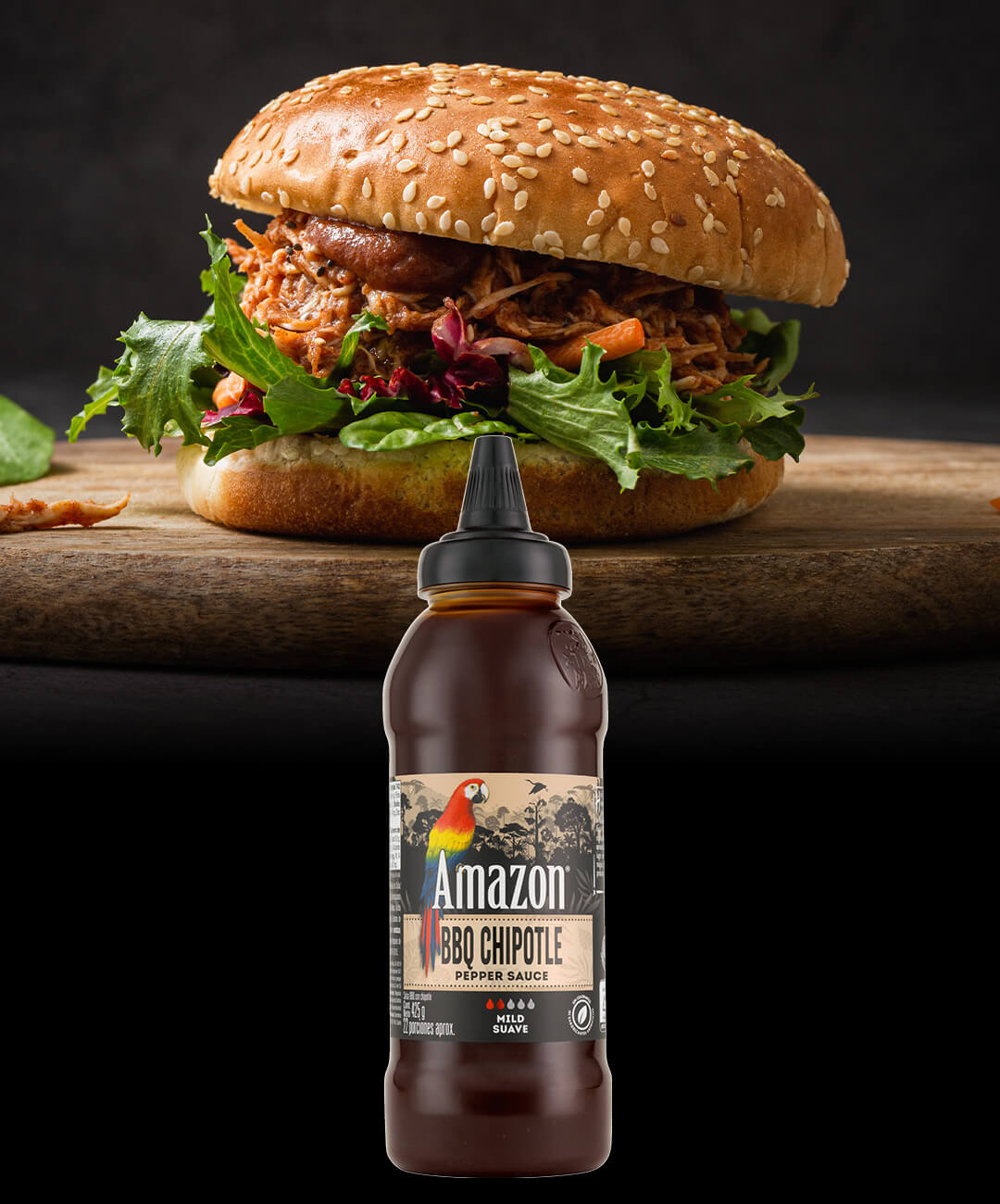 Hamburguesa rústica con BBQ Chipotle