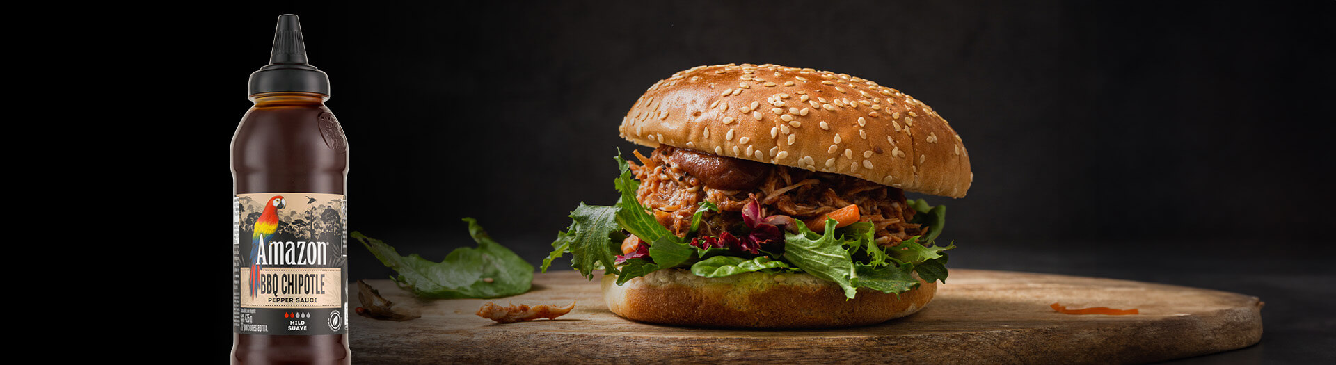 Hamburguesa rústica con BBQ Chipotle