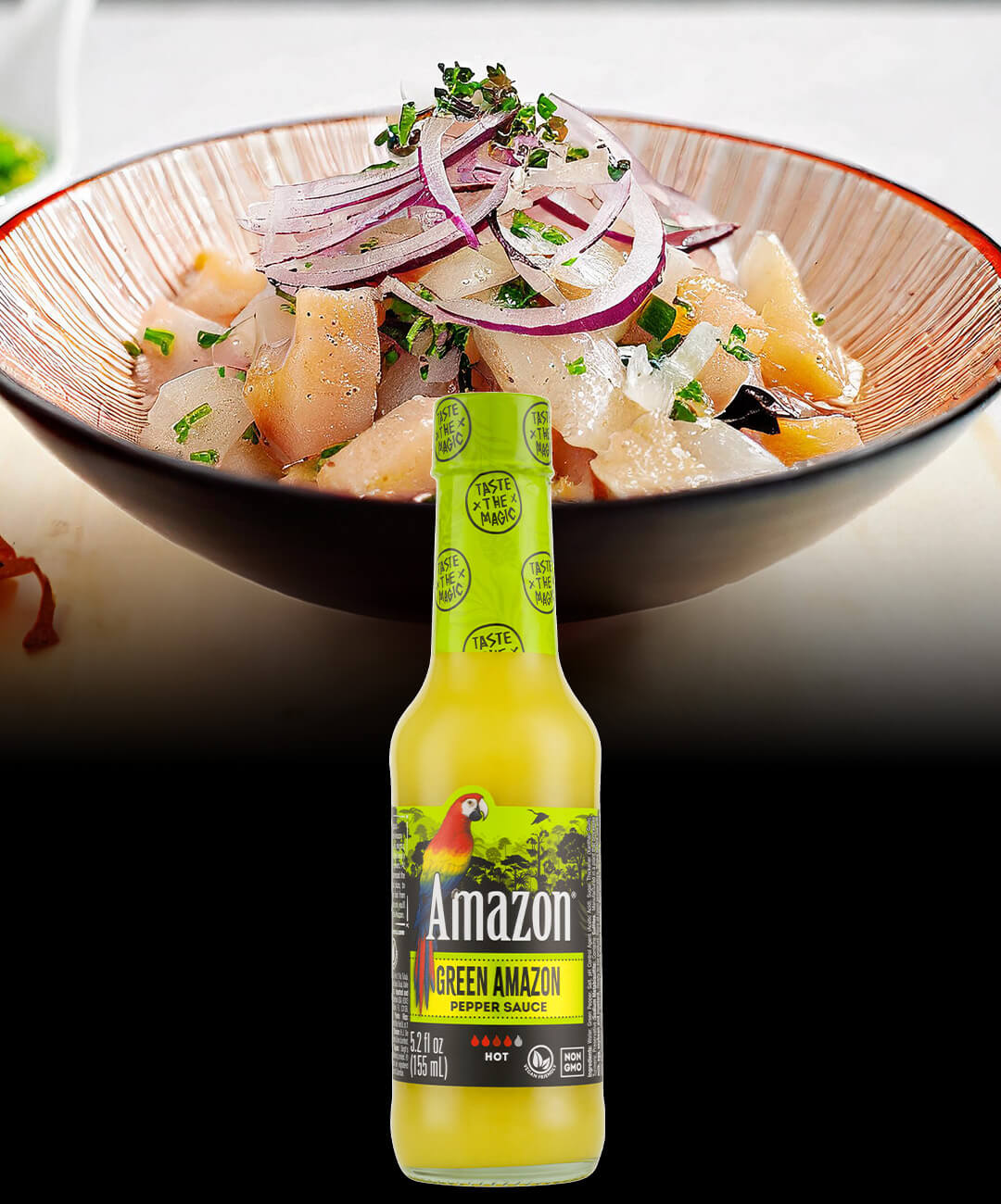 Ceviche con Green Amazon