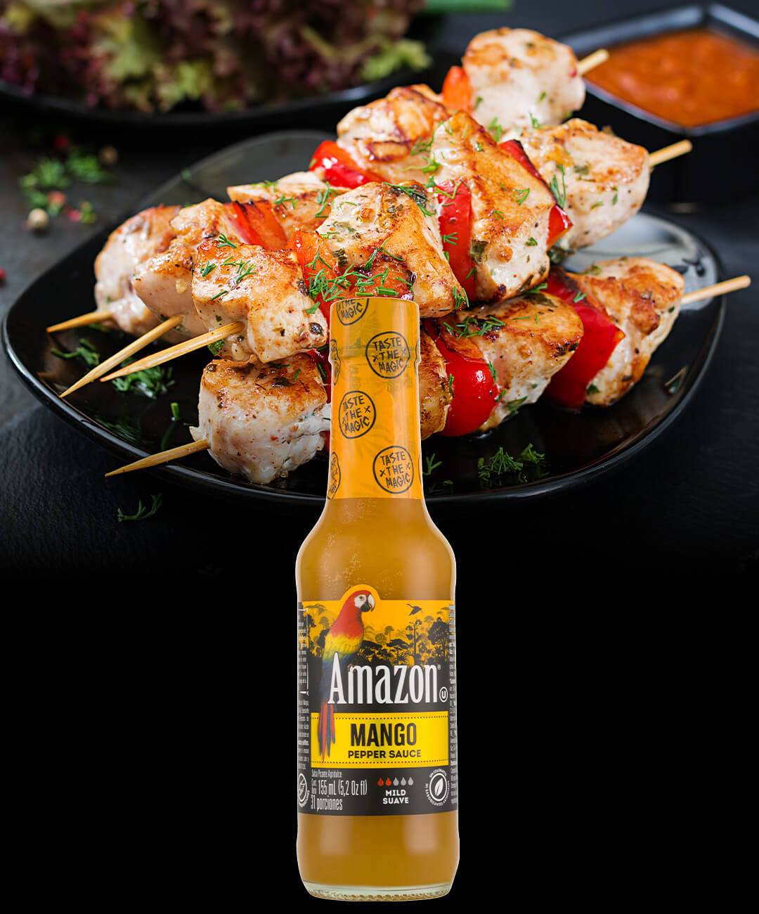 Pinchos de pollo con Amazon Mango